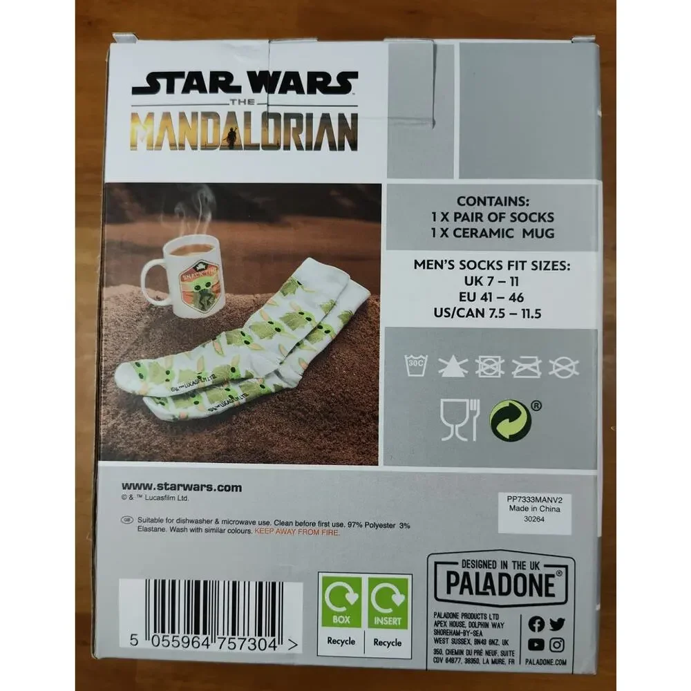 Star Wars The Mandalorian, Baby Yoda Grogu, The Child Mug & Socks Set Snack Time